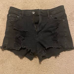 Black. Size 2. Somewhat stretchy. Like new
